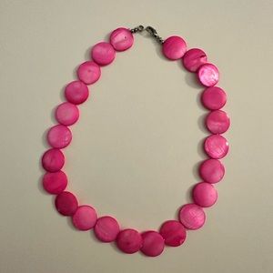 Pink Shell Preppy Statement Necklace